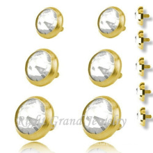 Zambullidor plateado oro de la piel tapas cuerpo de acero quirúrgico 316L Piercing joyería Micro cutáneos anclas